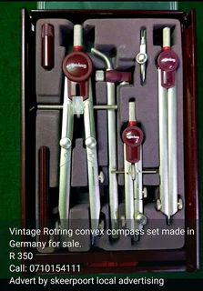Vintage Rotring convex compass set made in Germany for sale