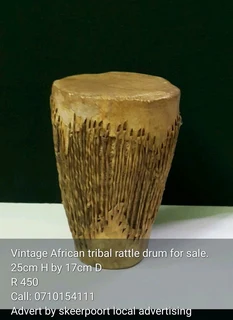 Vintage African tribal rattle drum for sale