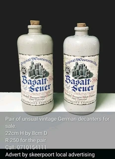 Pair of unsual German decanters for sale