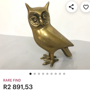 Vintage pair of solid brass owl sculptures for sale