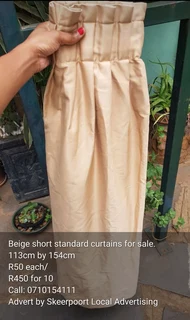 30x Short standard curtains 113cm by 154cm L for sale.