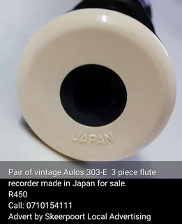 Pair of vintage Aulos 3 piece flute recoder for sale.
