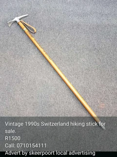 Vintage 1990s Switzerland hiking stick for sale