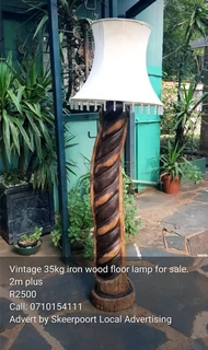 Vintage 35kg iron wood floor lamp for sale