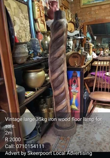 Vintage 35kg iron wood floor lamp for sale