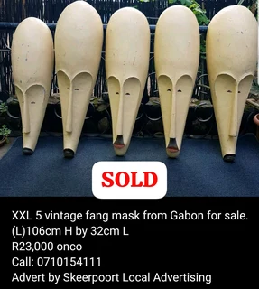 XXL 5 vintage fang mask from Gabon foe sale.