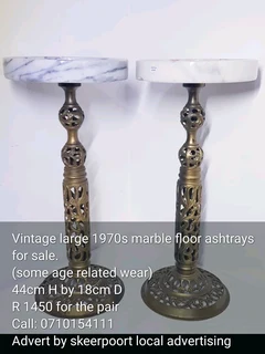 Vintage large 1970s marble floor ashtrays for sale