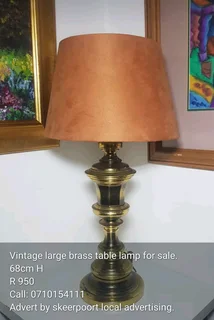 Vintage large brass table lamp for sale