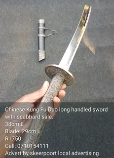 Chinese Kung Fu dao long handled sword with scabbard  for sale