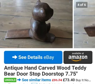 Antique carved sleeping cat doorstop for sale