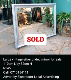 Large vintage silver gilded mirror for sale