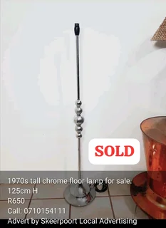1970s tall chrome floor lamp for sale