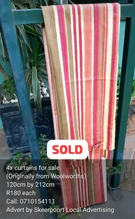 10x Beige short standard curtains for sale.