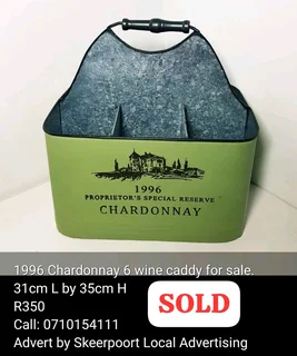 1996 Chardonnay 6 wine caddy for sale