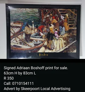 Signed Adriaan Boshoff print  for sale.