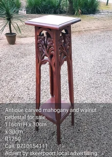 Antique mahogany and walnut pedestal for sale