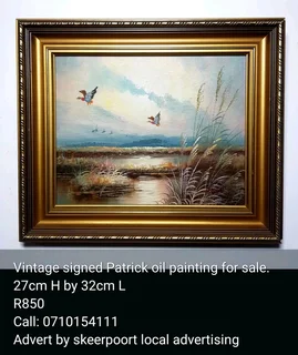 2x vintage signed Patrick oil paintings for sale