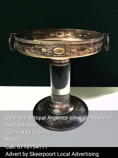 Very rare antique Argentor silver centerpiece bowl for sale