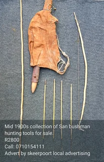 Mid 1900s collection of San bushman hunting tools for sale