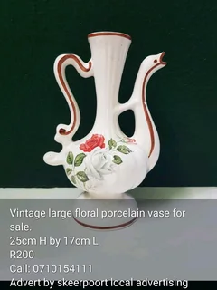 Vintage floral porcelain vase for sale