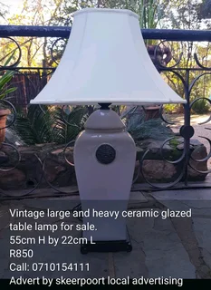 Vintage large and heavy ceramic glazed table lamp for sale