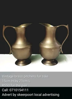 Vintage brass pitchers for sale