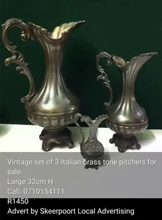 Vintage brass pitchers for sale