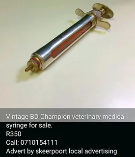 Vintage BD Champion veterinary syringe for sale