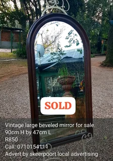 Vintage large beveled mirror for sale