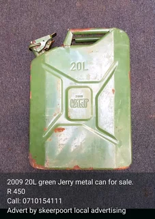 2009 20L green Jerry metal can for sale