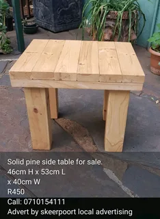 Solid pine side table for sale
