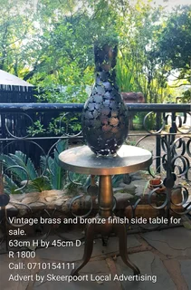 Vintage brass and bronze finish side table for sale