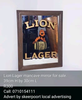 Lion Lager mancave mirror for sale
