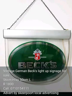 Vintage German Beck's light up signage for sale
