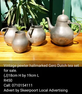Vintage pewter hallmarked gero Dutch tea set for sale