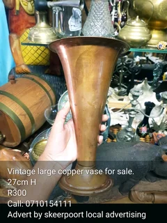 Vintage large copper vase for sale