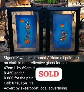 Signed Kiwanuka African oil painting for sale