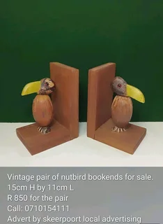 Vintage pair of nutbird bookends for sale