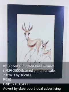 8x signed and dated Kalle Reimer prints for sale.
