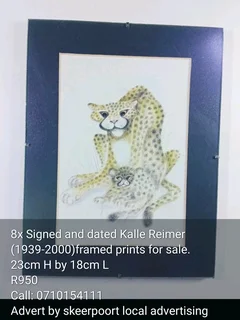 8x signed and dated Kalle Reimer prints for sale.