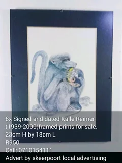 8x signed and dated Kalle Reimer prints for sale.