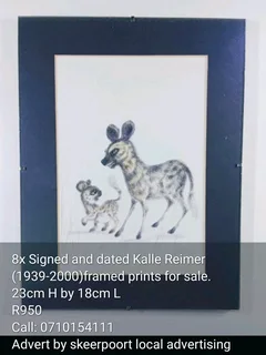 8x signed and dated Kalle Reimer prints for sale.