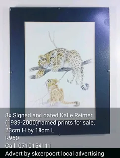 8x signed and dated Kalle Reimer prints for sale.