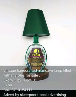 Vintage handcrafted mancave lamp for sale