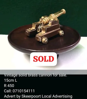 Vintage solid brass desktop cannon for sale