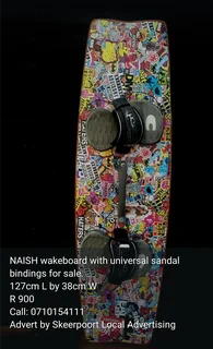 Naish Wakeboard With Universal Sandal Bindings For Sale