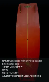 NAISH wakeboard with universal sandal bindings For sale
