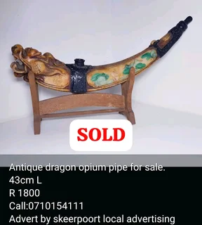 Antique dragon opium pipe for sale