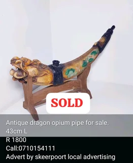 Antique dragon opium pipe for sale
