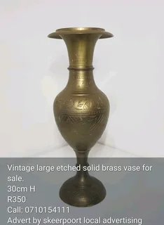 Vintage brass hammered vases for sale